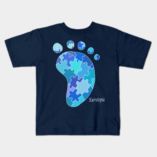 Blue footprints Kids T-Shirt